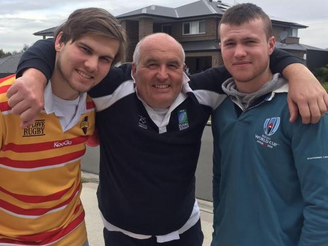 Mr Elliott, pictured with his sons Lachlan and William, paid tribute to his family, including beloved wife Nicole.