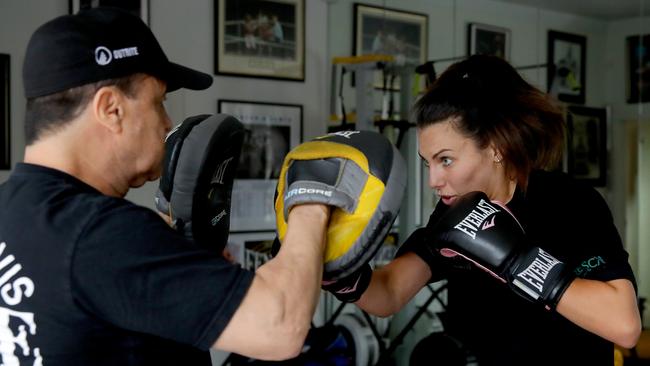 McLaren took up professional boxing and is being coached by Australian boxing legend Jeff Fenech. Picture: Toby Zerna