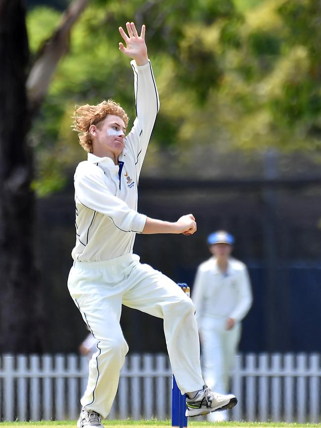 Churchie bowler Tighe Morris as a schoolboy. Picture, John Gass