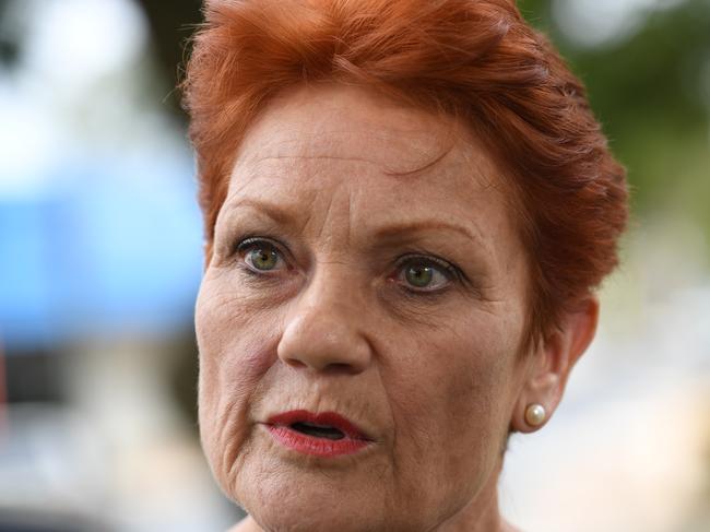 NEWS2019ELECTION 15/4/2019. DAY 5 One Nation's Pauline Hanson Campaigning in regional South Australia - Loxton, Berri and Remark today. Pauline Hanson on the campaign trail in Berri with her COS James Ashby and local member Jennifer Game. Tricia Watkinson