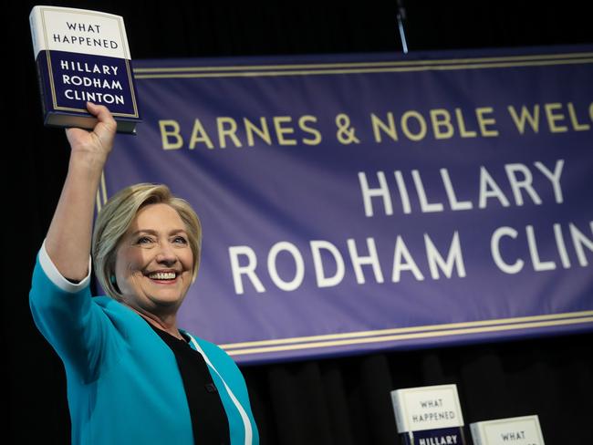 Hillary Clinton promotes her new book in New York. Picture: Drew Angerer/Getty Images/AFP