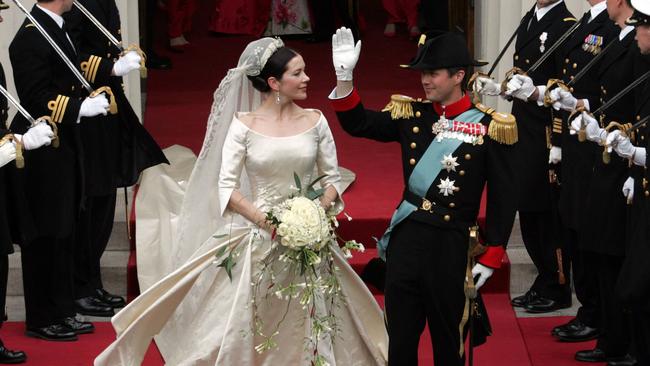 Princess Mary and Prince Frederik of Denmark on their wedding day in 2004.