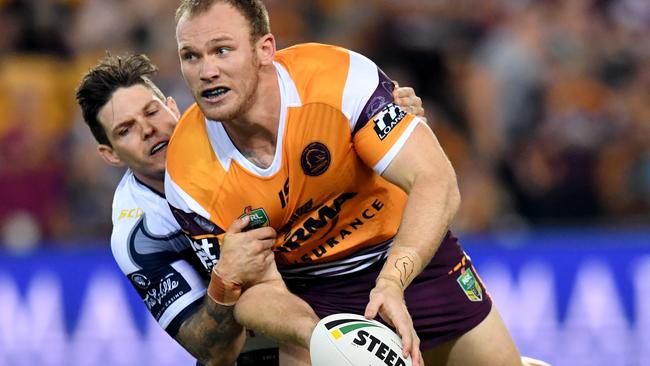 Matthew Lodge in action for the Broncos.