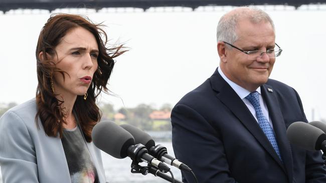 New Zealand Prime Minister Jacinda Ardern and Prime Minister Scott Morrison in Sydney.