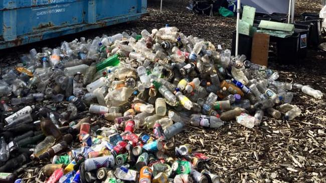 Thousands of water bottles cleared from the Maribyrnong River.