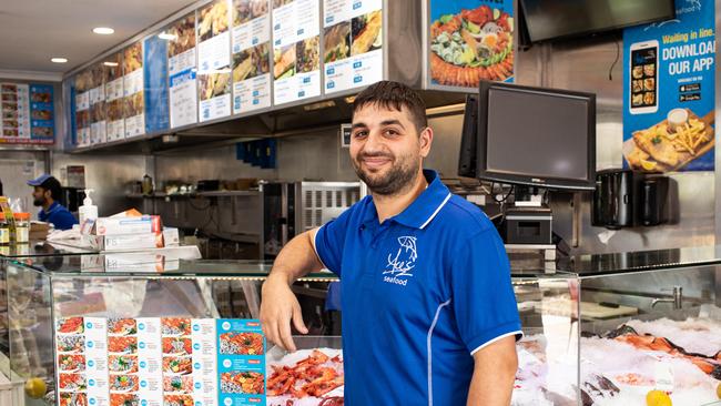 George Daher pays $15,000 a quarter for electricity. He owns Aces Seafood in Ermington. Picture: Julian Andrews