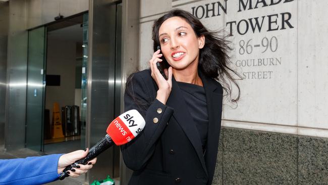 Lawyer Hana Seraphim leaves the John Maddison Tower law courts in Sydney. Picture: Max Mason-Hubers