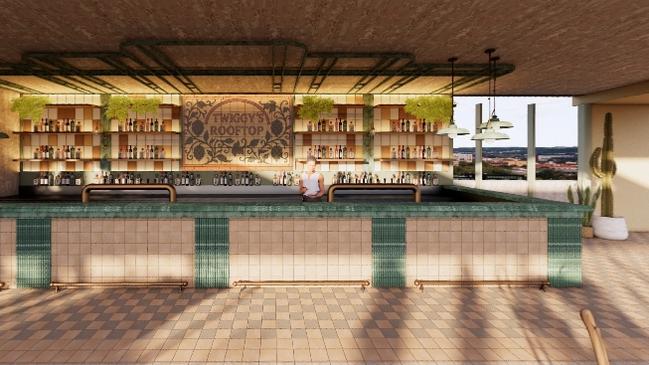 A rooftop bar will crown the development.