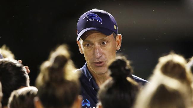 Matthew Clarke addresses his players on Saturday night. Picture: Getty Images