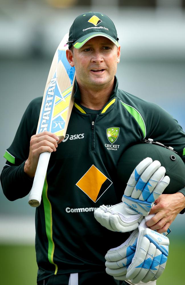 Michael Clarke says his hamstring is at about 60 or 70 per cent. Picture: Gregg Porteous