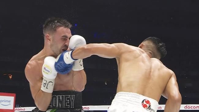 Takei set the tone for most of the 12-round fight with Moloney. Photo Fox Sports