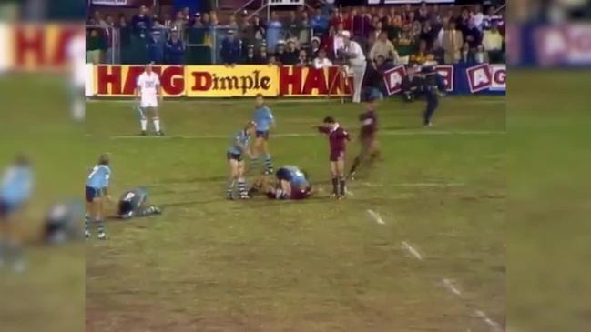 Wally Lewis tackle on Michael O'Connor, Origin III 1987