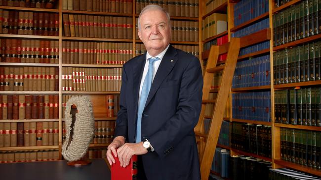 Former NSW Chief Justice Tom Bathurst pictured in his office at the Supreme Court in Sydney. Picture: Toby Zerna