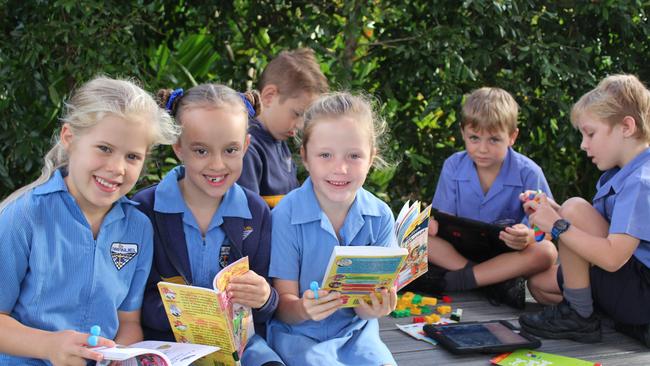 Emmanuel Catholic Primary School, from left, Eva Dolphin, Chelsea Denning, Griffin Simpson, Annabelle Brandon, George Carless and Cru Dennis.