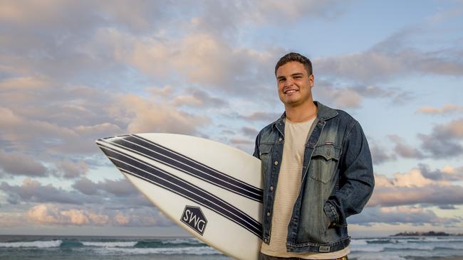 Tugun local and Surfer Ari Miles was involved in a heroic rescue off Tugun beach two weeks ago, saving an injured surfer from drowning. . Picture: Jerad Williams