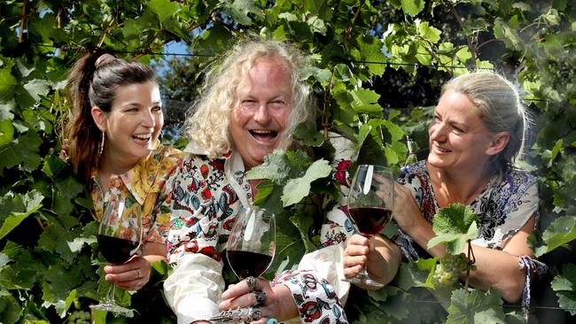 Winemakers Justine Henschke (Henschke Wines), Chester Osborn (d'Arenberg) and Kate Laurie (Deviation Road) are encouraging people to head out to SA’s wine regions. Picture: Dean Martin