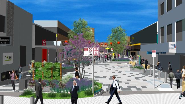 Artist impression on the redevelopment of Pearson Street Mall at Charlestown. Supplied.