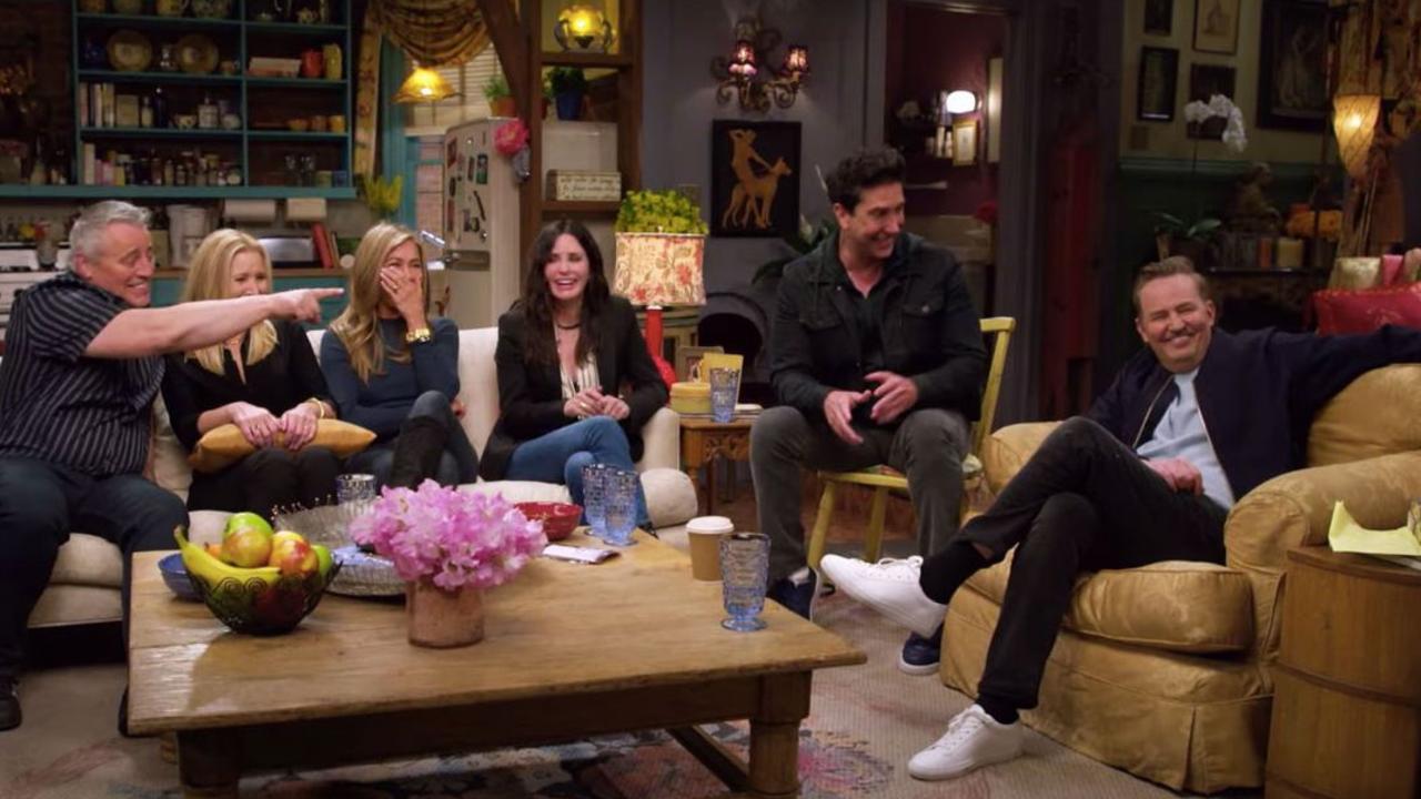 The cast of Friends came back together on screen for a 2021 reunion special. Picture: HBO/YouTube