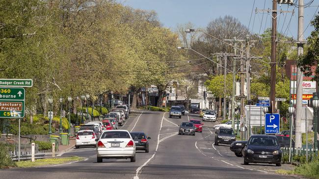 Some Healesville main street traders say recent council street maintenance work hurt their businesses. Photo: Daniel Pockett