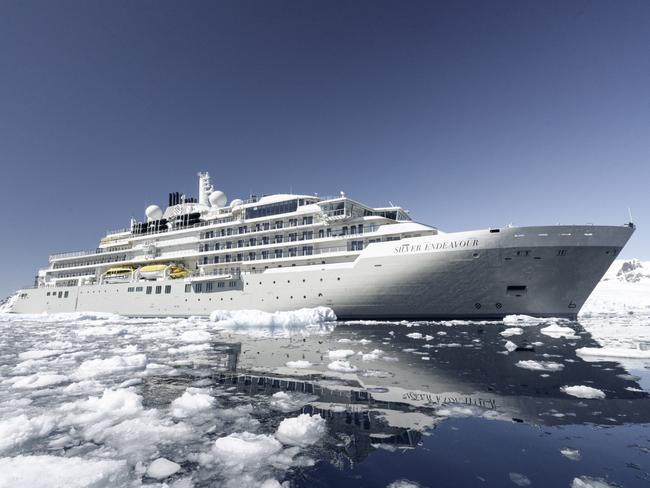 Silversea's Silver Endeavour at Petermann Island, Antarctica.