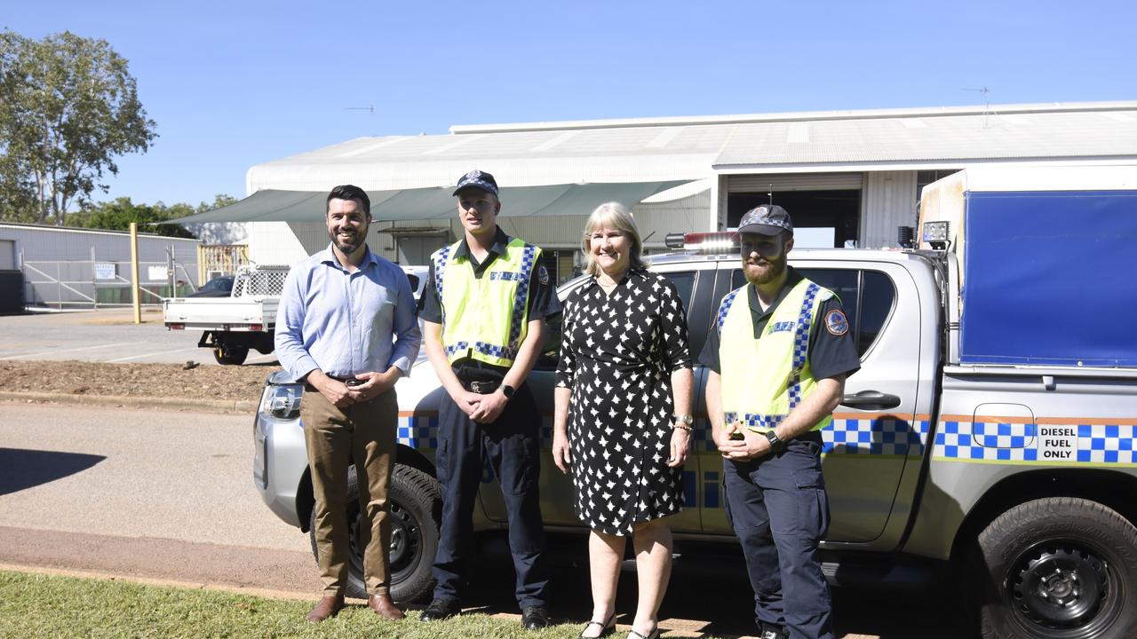 Police Minister Brent Potter, Lachlan Morgan, Chief Minister Eva Lawler and Bailey O'Loughlin. Both graduates will be posting out of the college in the coming weeks and into their new roles.