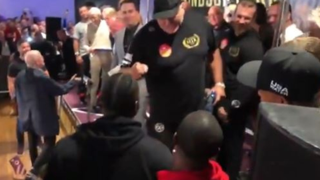 Fury's father got confrontational with Deontay Wilder. Twitter - Frank Warren