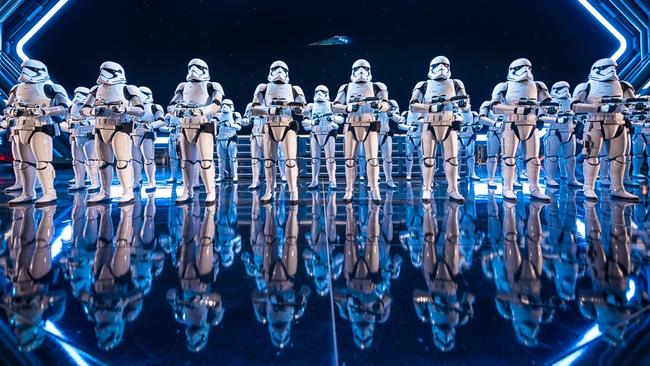 The Storm Trooper room is a highlight of Ride of the Resistance ride at the Star Wars: Galaxy’s Edge at Disney World’s Hollywood Studios theme park in Orlando, Florida, USA. Picture: Supplied