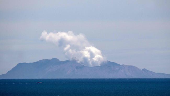 Steam rises from the White Island volcano after the December 9, 2019, volcanic eruption, in Whakatane, New Zealand. Picture: AFP