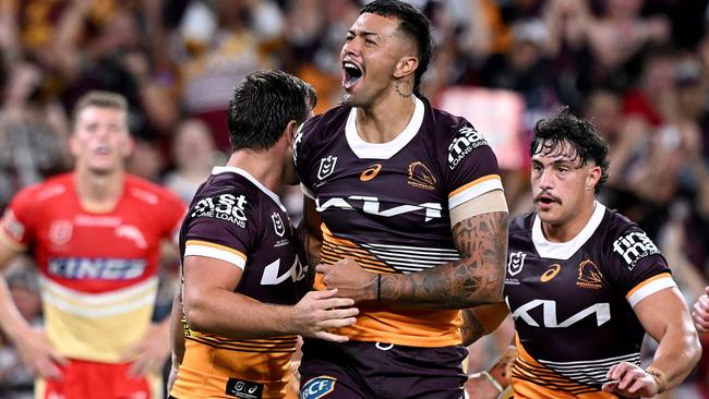 Xavier Willison produced the best game of his young career, crashing over for a try late in the first half. Picture: Getty Images