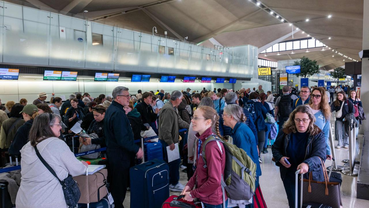 Newark is New York’s second busiest airport. The debacle, caused by equipment failure, left people stranded as flights were delayed and cancelled. Picture: Spencer Platt/Getty Images