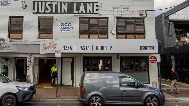 The attack occurred behind popular Burleigh Heads eatery Justin Lane. Picture: Jerad Williams