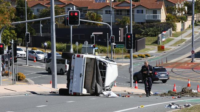 The scene of the accident. Picture: Glenn Hampson.