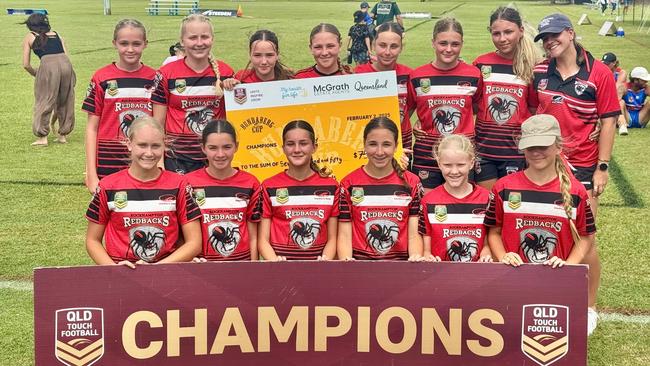 Rockhampton's under-14 girls Red team that took out their division at the 2025 Bundaberg Cup.