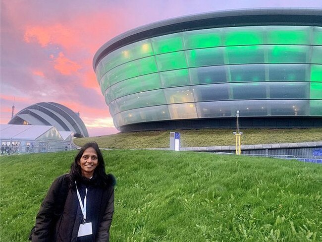 Shemara Wikramanayake, Managing Director and Chief Executive Officer of Macquarie Group, is seen outside the COP26 conference in Glasgow in November last year.