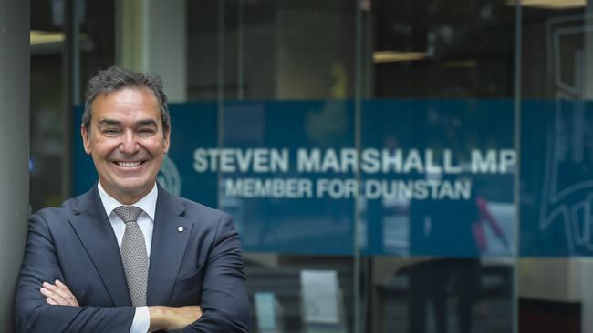 Mr Marshall outside his former Norwood electorate office. Picture: Roy VanDerVegt