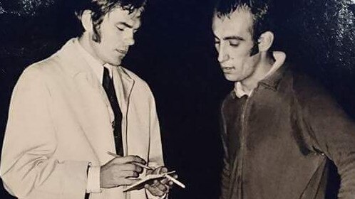 Broadcaster the late Les Murray interviews Raul Blanco in 1967. Blanco played for Argentine football club Arsenal de Sarandí between 1962 and 1966 and coached the Socceroos.