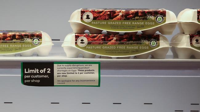 An outbreak of bird flu has forced Woolworths to place restrictions on the number of cartons shoppers can purchase. Picture: NewsWire