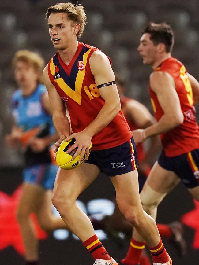 Jackson Mead representing SA during the AFL under-18 championships. Picture: MICHAEL DODGE (AFL Photos via Getty Images).