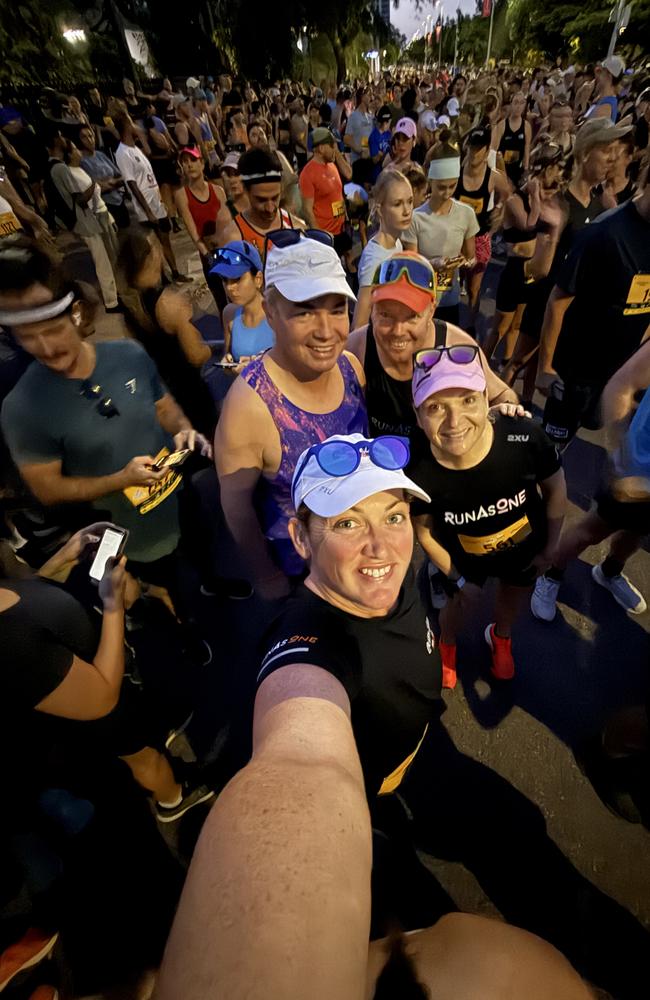 Dawn Beaumont pictured at City2Surf is riding and running (daily duathlons) around the country to raise funds for RFDS and the Heart Foundation.
