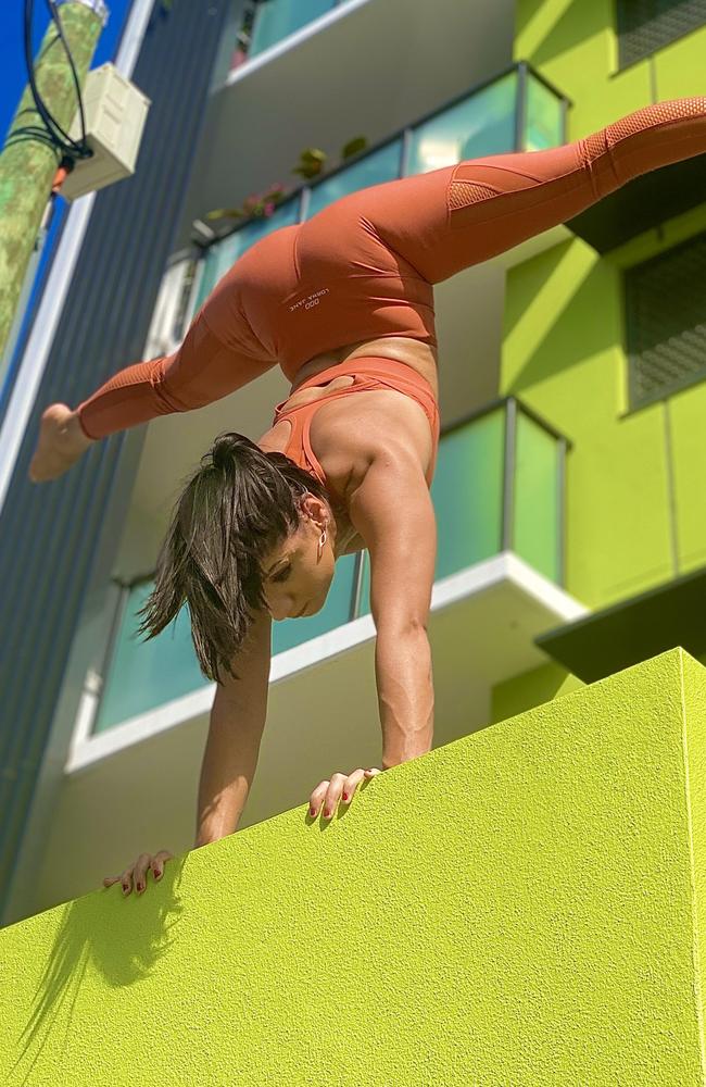 Violeta has become a TikTok sensation for her love of doing handstands in unusual places.