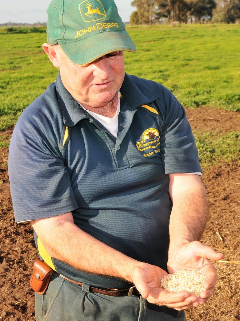 Steve Grove runs the Everything Wagyu brand from his farm at Cohuna in northern Victoria, producing Wagyu for high-end restaurants and cafes. July 2019. Picture: JAMES WAGSTAFF