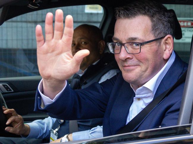 MELBOURNE, AUSTRALIA - SEPTEMBER 27: Departing Victorian Premier Daniel Andrews leaves Victorian Parliament house followin the Labor caucus meeting on September 27, 2023 in at Victorian Parliament House Melbourne, Australia. Victorian Premier Daniel Andrews yesterday announced his resignation following a nine year stint as Premier.   (Photo by Asanka Ratnayake/Getty Images)