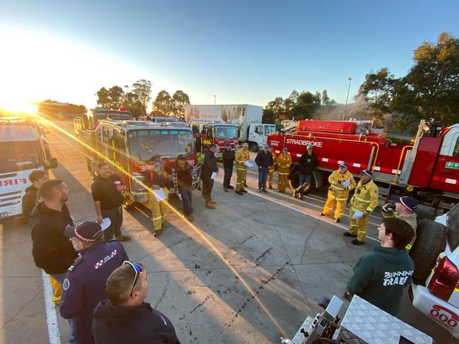 Firefighters prepare for budget day protest. Picture: Regan Hodge