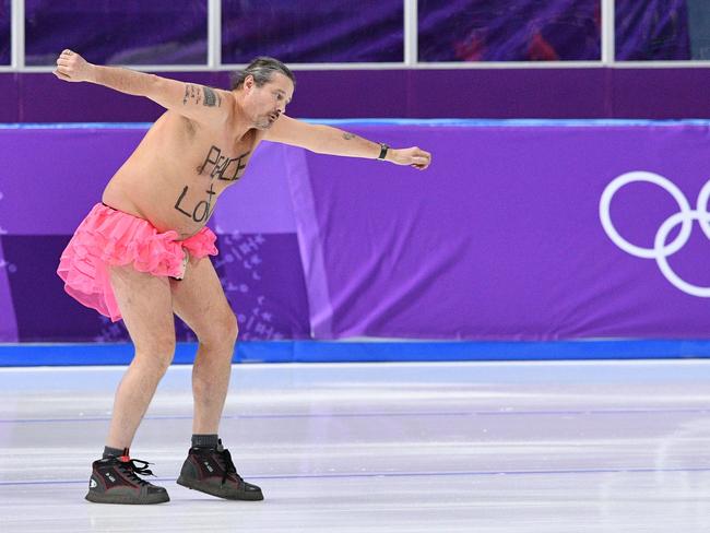 Olympic Streaker in Tutu and Pouch Captivates PyeongChang Audience