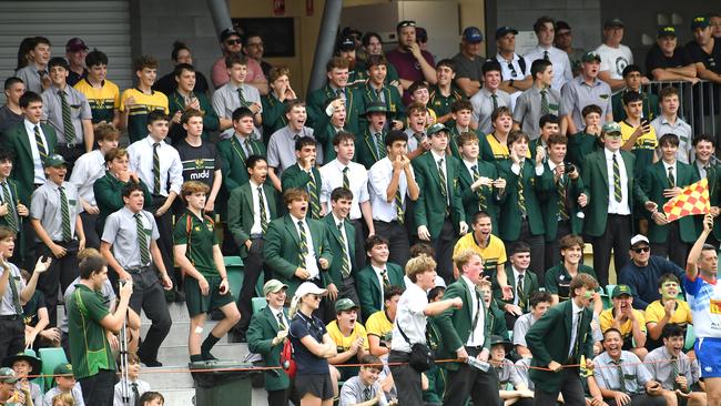 Villanova College crowd AIC First XV rugby union between Villanova College and Marist College Ashgrove Saturday April 29, 2023. Picture, John Gass