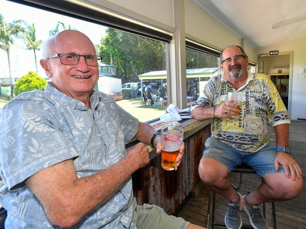 Australia Day celebrations: Mates Bruce McMaster and David Harris at the Lismore City Bowlo.