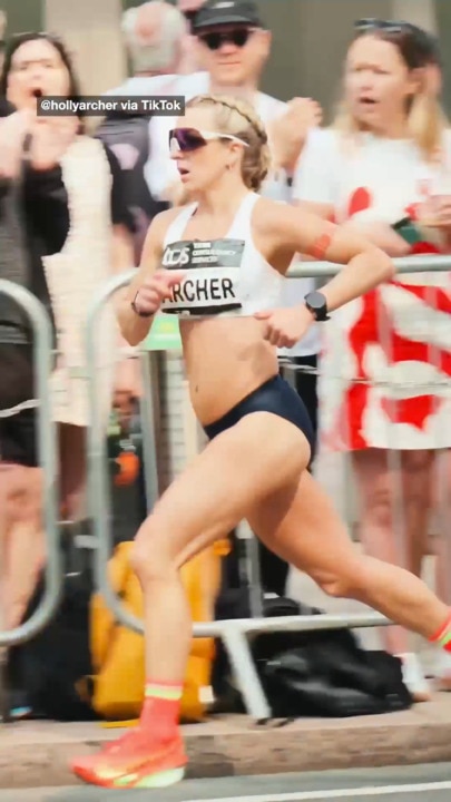 'Not a bikini?': Marathon runner's outfit causes a stir