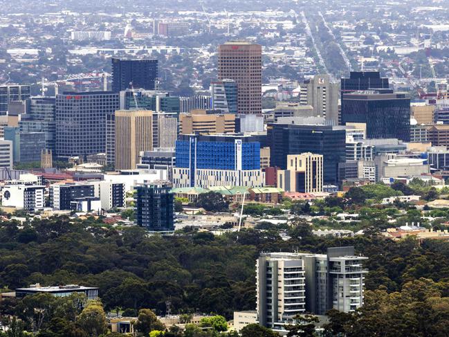 November 10, 2022: Adelaide City Skyline from the Mount Lofty area. Photo by Kelly Barnes