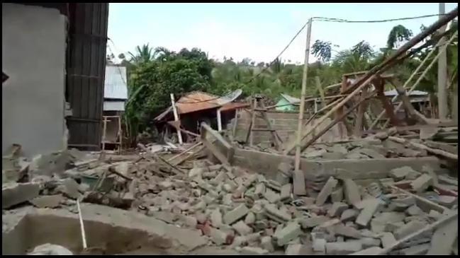 Homes destroyed following earthquake