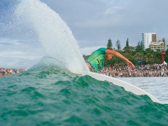 GOLD COAST, QUEENSLAND, AUSTRALIA - APRIL 27: Three-time WSL Champion Mick Fanning of Australia surfs in the Snapper World Champs Heat at the Bonsoy Gold Coast Pro on April 27, 2024 at Gold Coast, Queensland, Australia. (Photo by Andrew Shield/World Surf League)